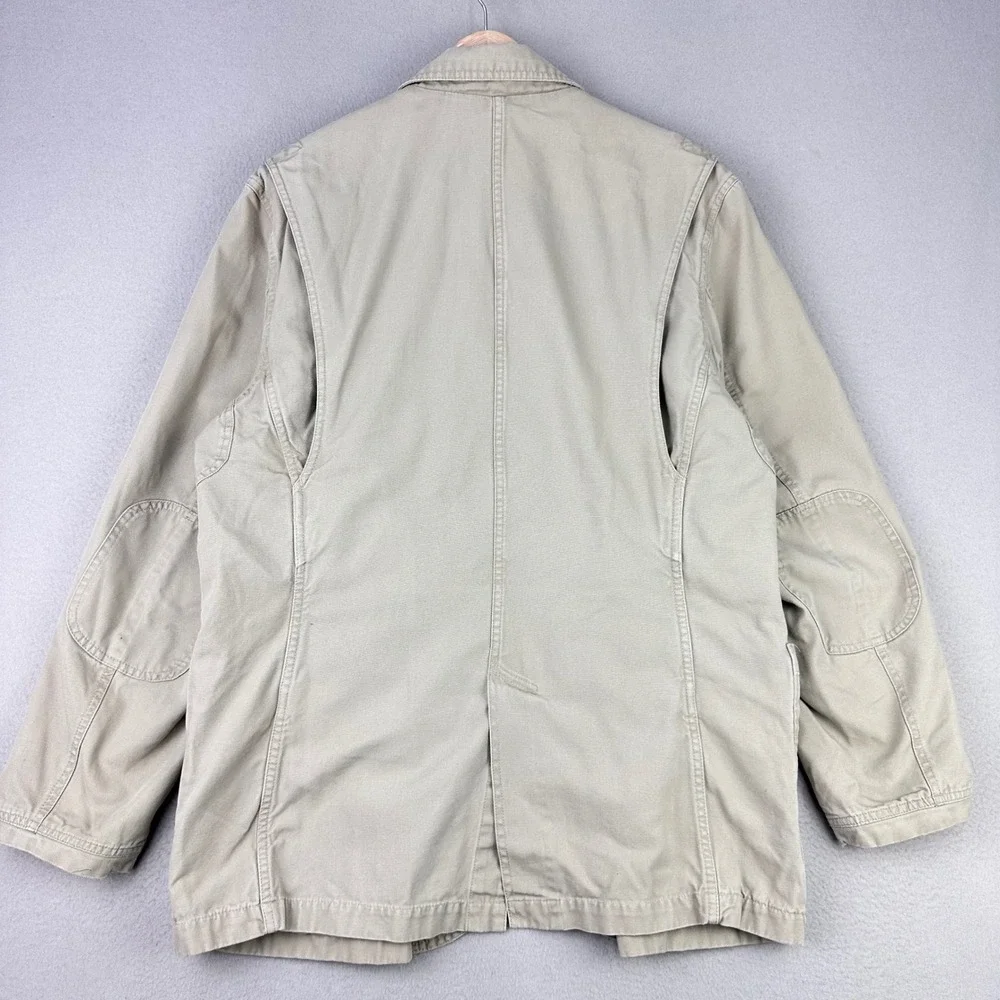 Duluth Presentation Blazer Jacket Mens Large‎ Khaki Cotton Canvas Fire Hose Work